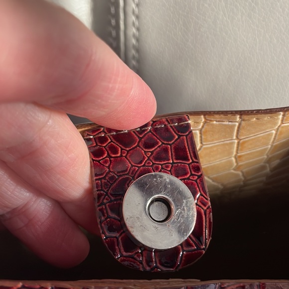 Croc print chocolate tote bag. Large - Picture 6 of 6